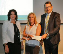 L-R Samantha Read PACIA CEO, Melissa Brewer and<br> Qenos CEO Jonathan Clancy